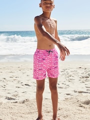 Pink Geo Shark Swim Shorts (1.5-16yrs) - Image 2 of 5