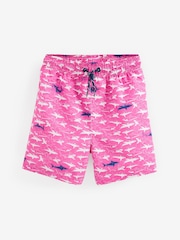 Pink Geo Shark Swim Shorts (1.5-16yrs) - Image 4 of 5