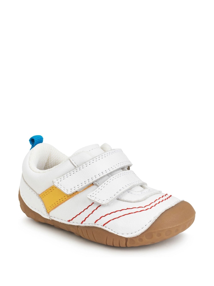 Start Rite Little Smile White Leather Riptape Baby Shoes - Image 2 of 5