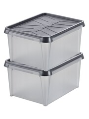 Orthex Set of 2 Grey Smartstore 33L Dry Water Resistant Storage Boxes - Image 5 of 5