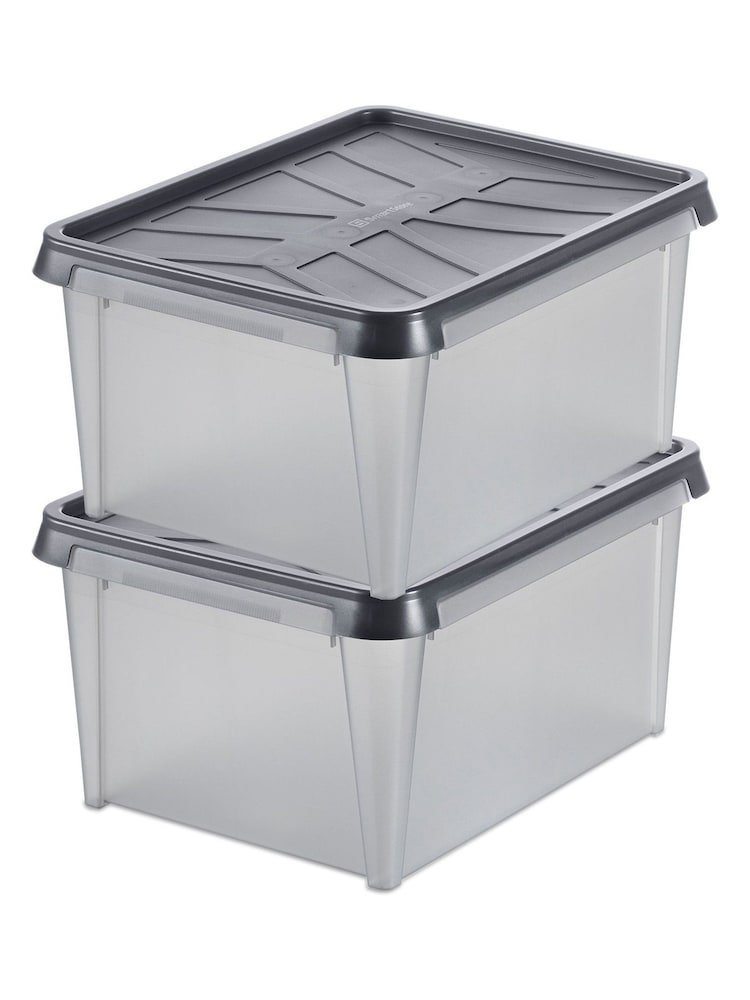Orthex Set of 2 Grey Smartstore 33L Dry Water Resistant Storage Boxes - Image 5 of 5 Orthex Set of 2 Grey Smartstore 33L Dry Water Resistant Storage Boxes - Image 5 of 5