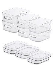 Orthex Set of 6 Clear Compact 4xXS, 2xS Storage Boxes With Lids - Image 5 of 5