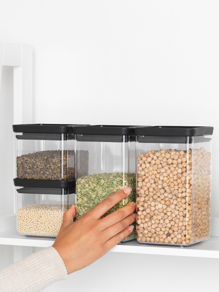 Brabantia Clear Tasty + Stackable Square Canisters Set - Image 2 of 4