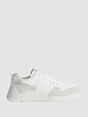 Reiss White Shelton Leather Trainers - Image 1 of 7