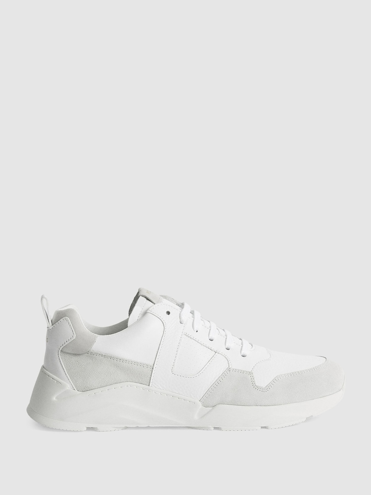 Reiss White Shelton Leather Trainers - Image 1 of 7