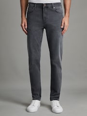 Выбеленные трикотажные джинсы зауженного кроя Reiss Robin - Изображение 1 из 6
