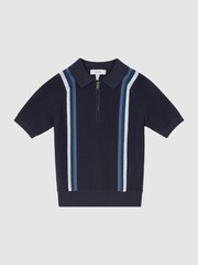 Reiss Navy Polar Junior Half Zip Jumper - Image 2 of 6