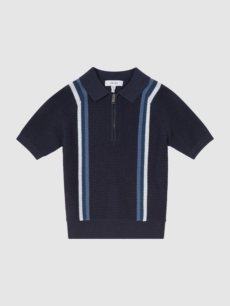 Reiss Navy Polar Junior Half Zip Jumper - Image 2 of 6