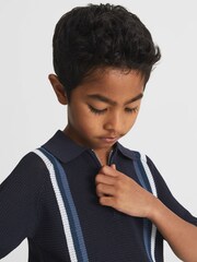 Reiss Navy Polar Junior Half Zip Jumper - Image 4 of 6