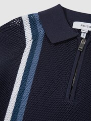 Reiss Navy Polar Junior Half Zip Jumper - Image 6 of 6