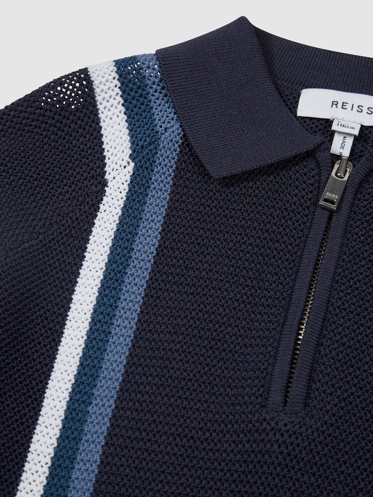 Reiss Navy Polar Junior Half Zip Jumper - Image 6 of 6