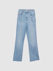 Reiss Light Blue Febe Mid Rise Kick Flared Jeans - Image 2 of 6
