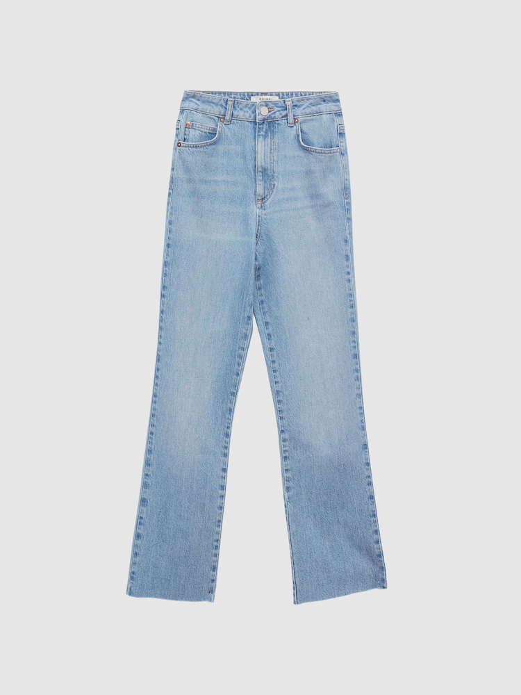 Reiss Light Blue Febe Mid Rise Kick Flared Jeans - Image 2 of 6