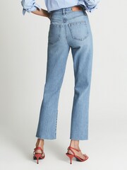 Reiss Light Blue Febe Mid Rise Kick Flared Jeans - Image 5 of 6