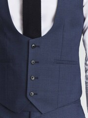 Reiss Indigo Millenium Hw Puppytooth Horseshoe Neck Slim Fit Waistcoat - Image 6 of 7