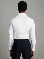 Reiss White Frontier Slim Fit Cotton Blend Shirt - Image 4 of 9