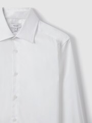 Reiss White Frontier Slim Fit Cotton Blend Shirt - Image 5 of 9