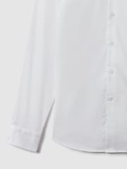 Reiss White Frontier Slim Fit Cotton Blend Shirt - Image 6 of 9