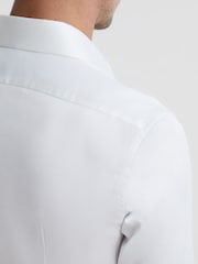 Reiss White Frontier Slim Fit Cotton Blend Shirt - Image 7 of 9