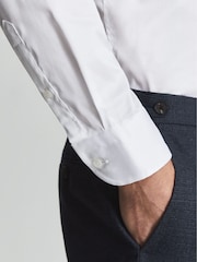 Reiss White Frontier Slim Fit Cotton Blend Shirt - Image 9 of 9