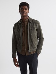 Reiss Mocha Baron Mercerised Jersey Shirt - Image 2 of 6