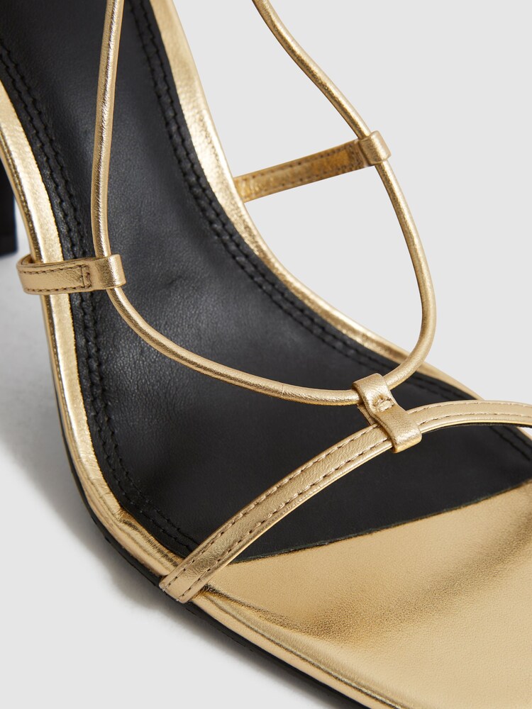 Reiss Kali High Leather Strappy Wrap Sandals - Image 5 of 8