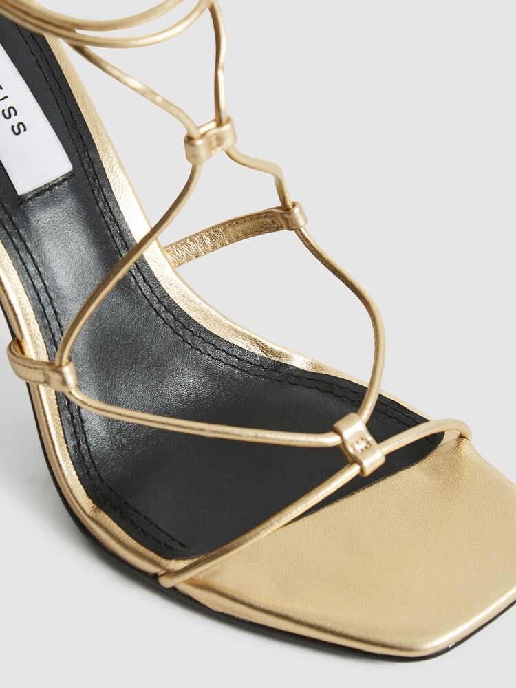 Reiss Kali High Leather Strappy Wrap Sandals - Image 7 of 8