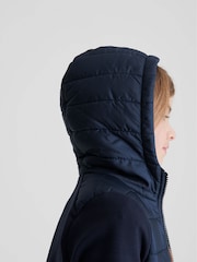 Reiss Navy Charley Junior Jersey Hooded Hybrid Jacket - Image 7 of 9