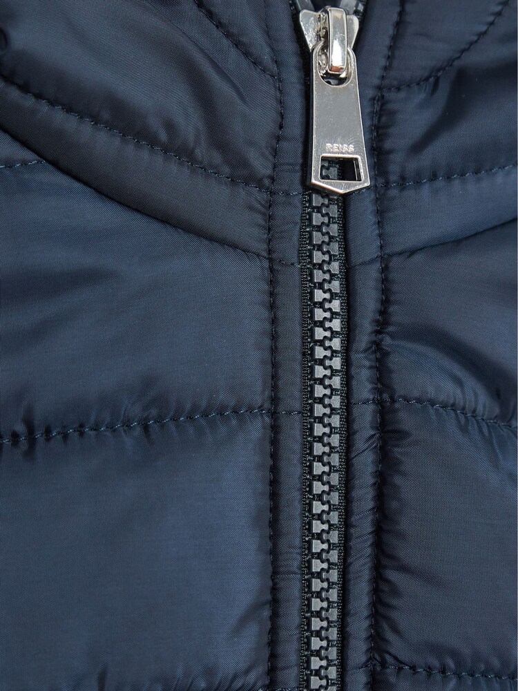 Reiss Navy Charley Junior Jersey Hooded Hybrid Jacket - Image 9 of 9 Reiss Navy Charley Junior Jersey Hooded Hybrid Jacket - Image 9 of 9