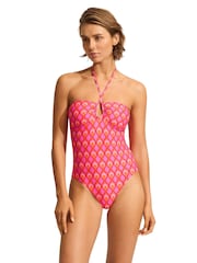 Seafolly Birds Of Paradise Red Diamond Wire One Piece Swimsuit - Image 1 of 4