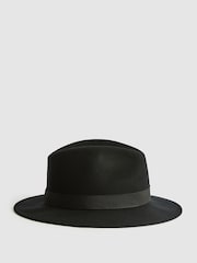 Reiss Black Ashbourne Wool Fedora Hat - Image 1 of 5