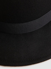 Reiss Black Ashbourne Wool Fedora Hat - Image 5 of 5