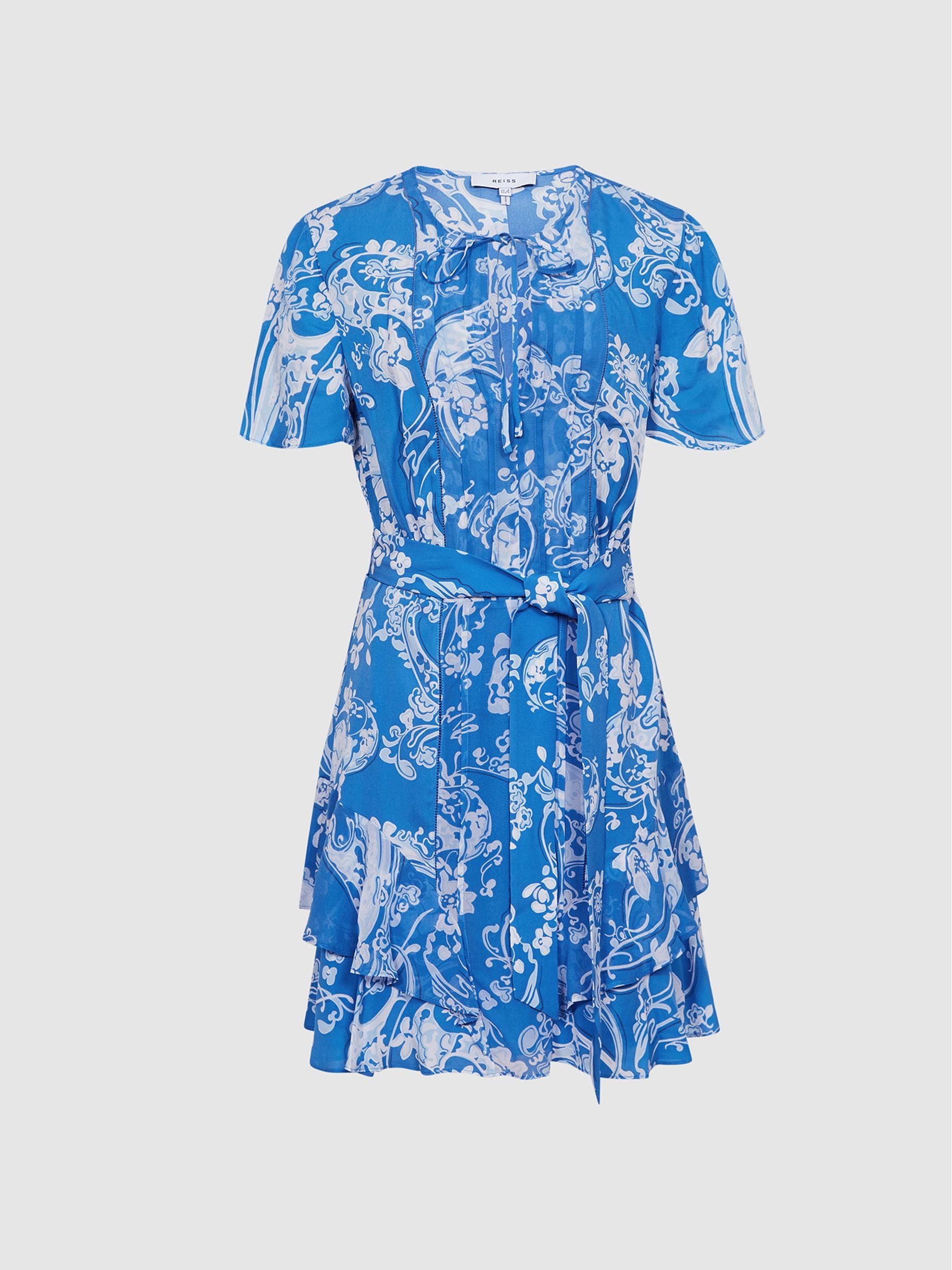 Buy Reiss Blue Carla Regular Paisley Flippy Mini Dress from Next Luxembourg