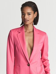 Reiss Pink Pembury Petite Single Breasted Blazer - Image 6 of 6