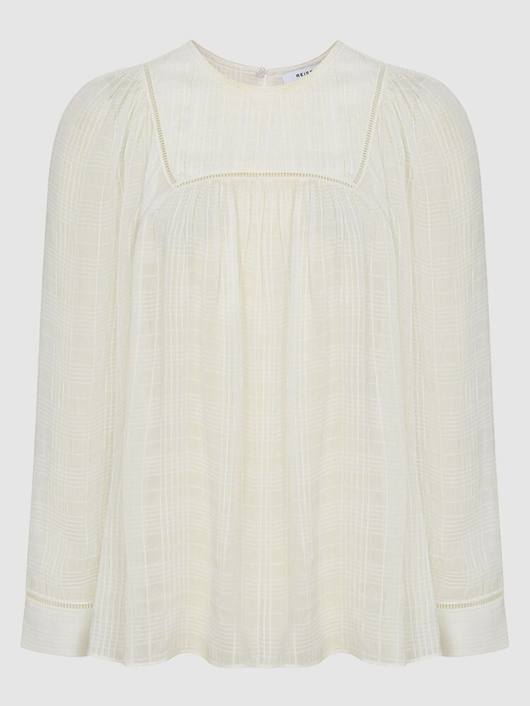 Reiss White Marcia Ladder Interest Blouse - Image 2 of 5