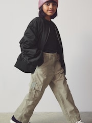 Black Satin Bomber Jacket (2-16yrs) - Image 2 of 8