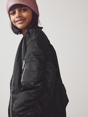 Black Satin Bomber Jacket (2-16yrs) - Image 5 of 8