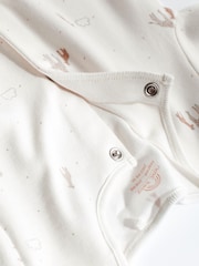 Delicate White Animal 4 Pack Baby Printed Long Sleeve Sleepsuits (0-2yrs) - Image 10 of 13