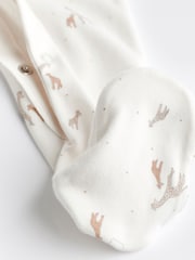Delicate White Animal 4 Pack Baby Printed Long Sleeve Sleepsuits (0-2yrs) - Image 12 of 13