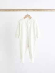 Delicate White Animal 4 Pack Baby Printed Long Sleeve Sleepsuits (0-2yrs) - Image 4 of 13