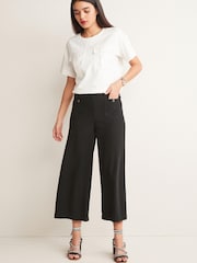 Black High Waisted Smart Culottes - Image 1 of 5