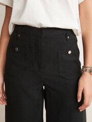 Black High Waisted Smart Culottes - Image 4 of 5