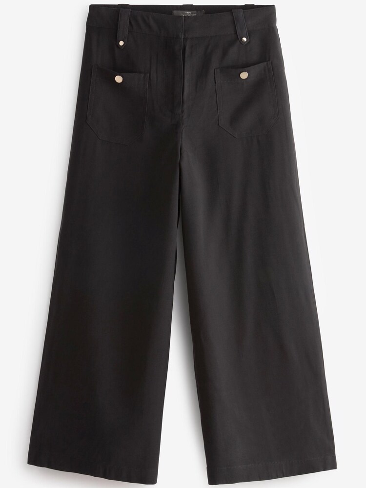 Black High Waisted Smart Culottes - Image 5 of 5