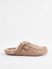 Brown Suede Clog Mule Slippers - Image 4 of 7