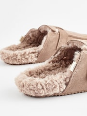 Brown Suede Clog Mule Slippers - Image 5 of 7