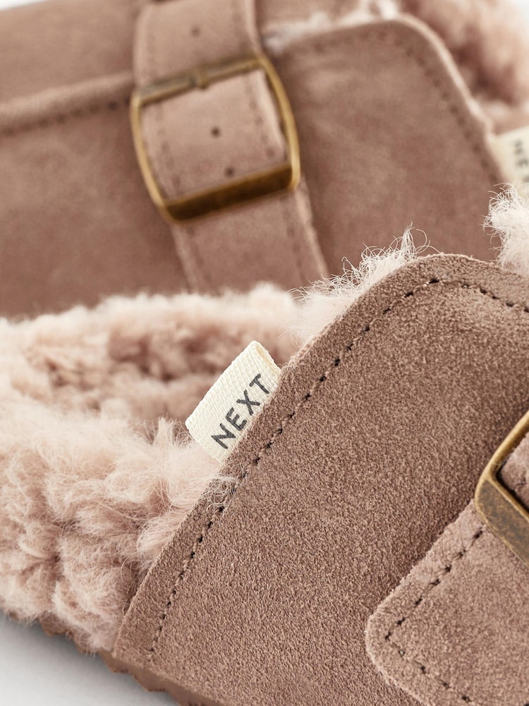 Brown Suede Clog Mule Slippers - Image 7 of 7
