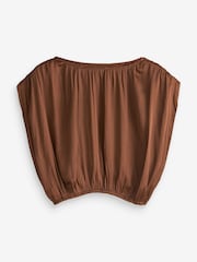 Rochelle Brown Satin Top - Image 4 of 4
