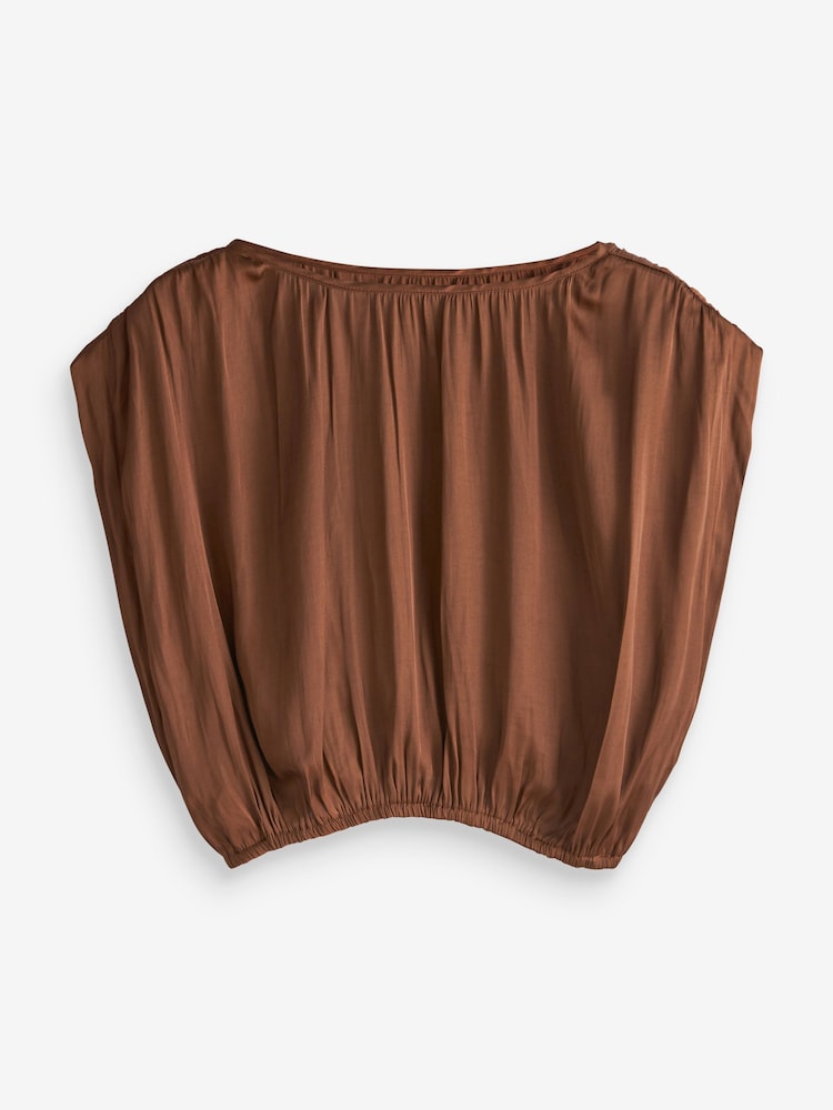 Rochelle Brown Satin Top - Image 4 of 4