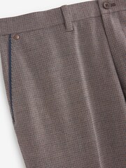Taupe Brown Fashion Pleat Check Heritage Trousers - Image 3 of 3