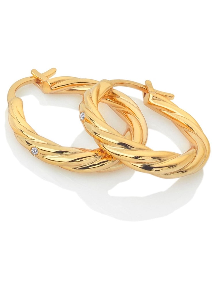 Hot Diamonds X Jac Jossa Gold Tone Entwine Earrings - Image 2 of 3 Hot Diamonds X Jac Jossa Gold Tone Entwine Earrings - Image 2 of 3